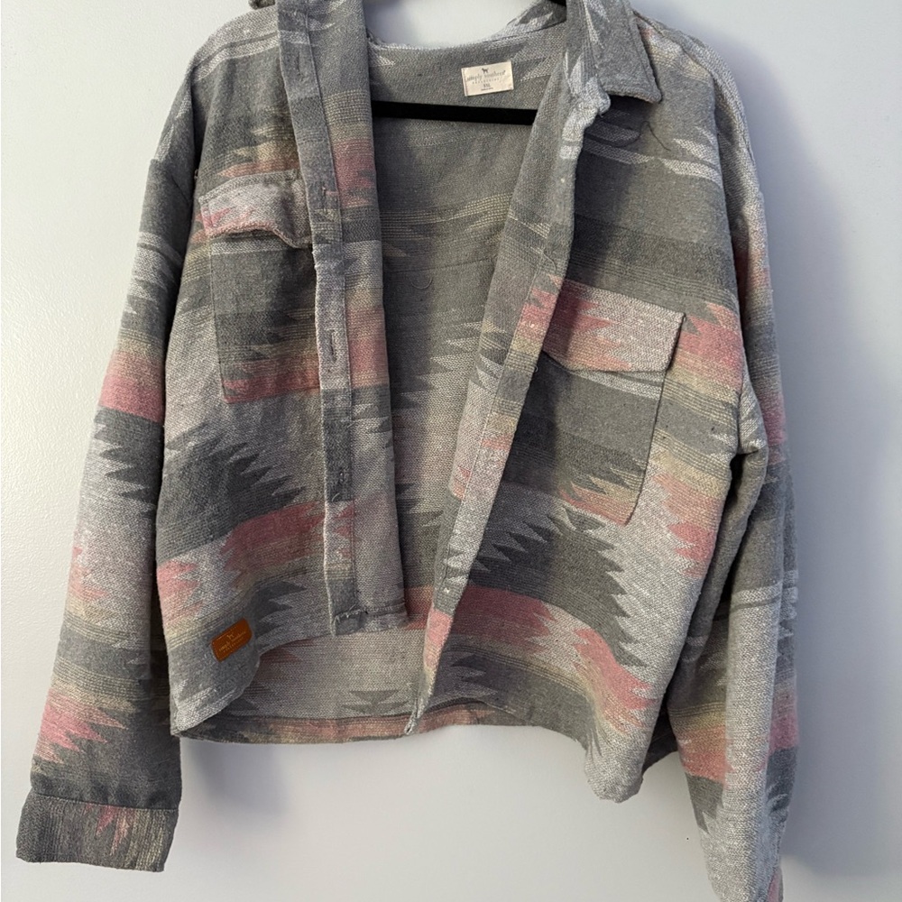 Simply Southern Gray and Pink Jacket